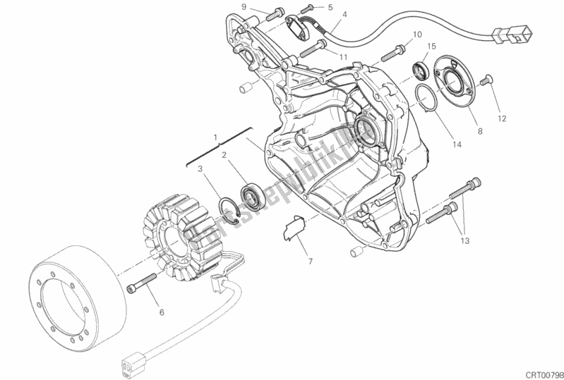 Alle onderdelen voor de Generator Deksel van de Ducati Scrambler Cafe Racer Thailand USA 803 2020